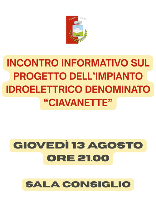 Impianto idroelettrico, un incontro informativo sul progetto